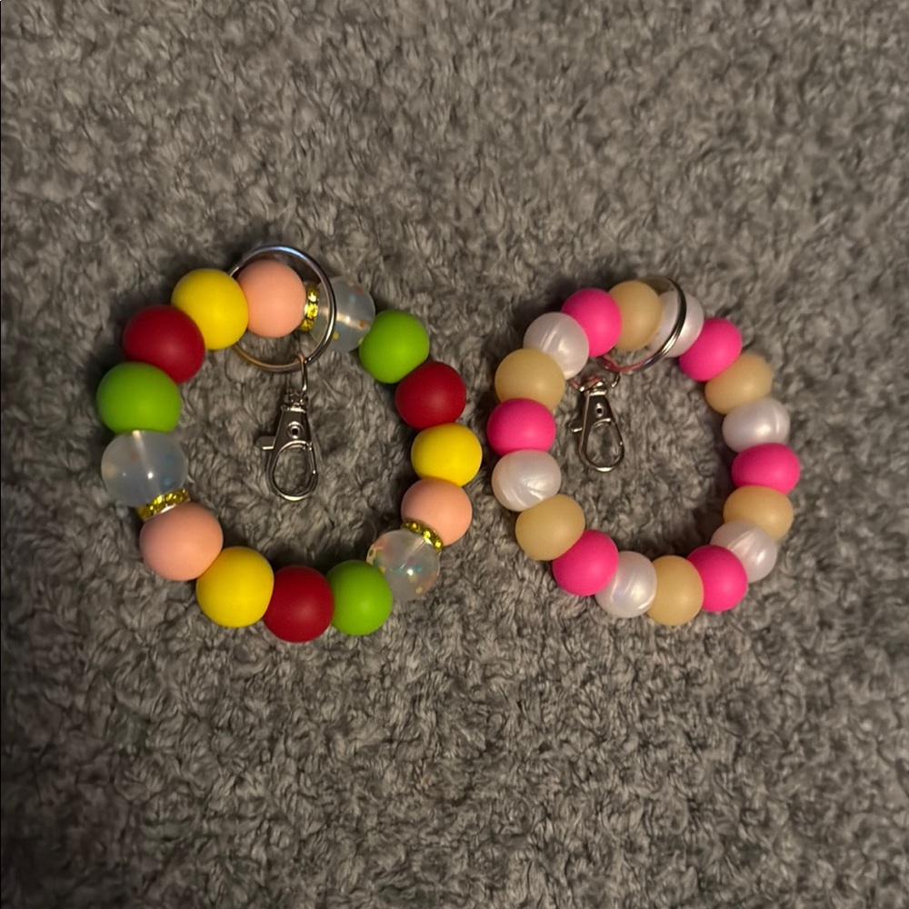 Colorful Beaded Kids Keychain Set